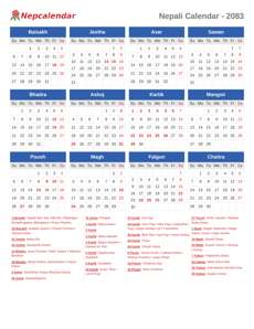 Nepali Calendar 2083